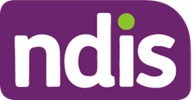 NDIS official logo with purple background